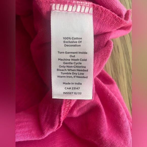 NEW Talbots Dress Womens Medium Hot Pink  Jersey Embroidered Casual Bohemian - Picture 8 of 11